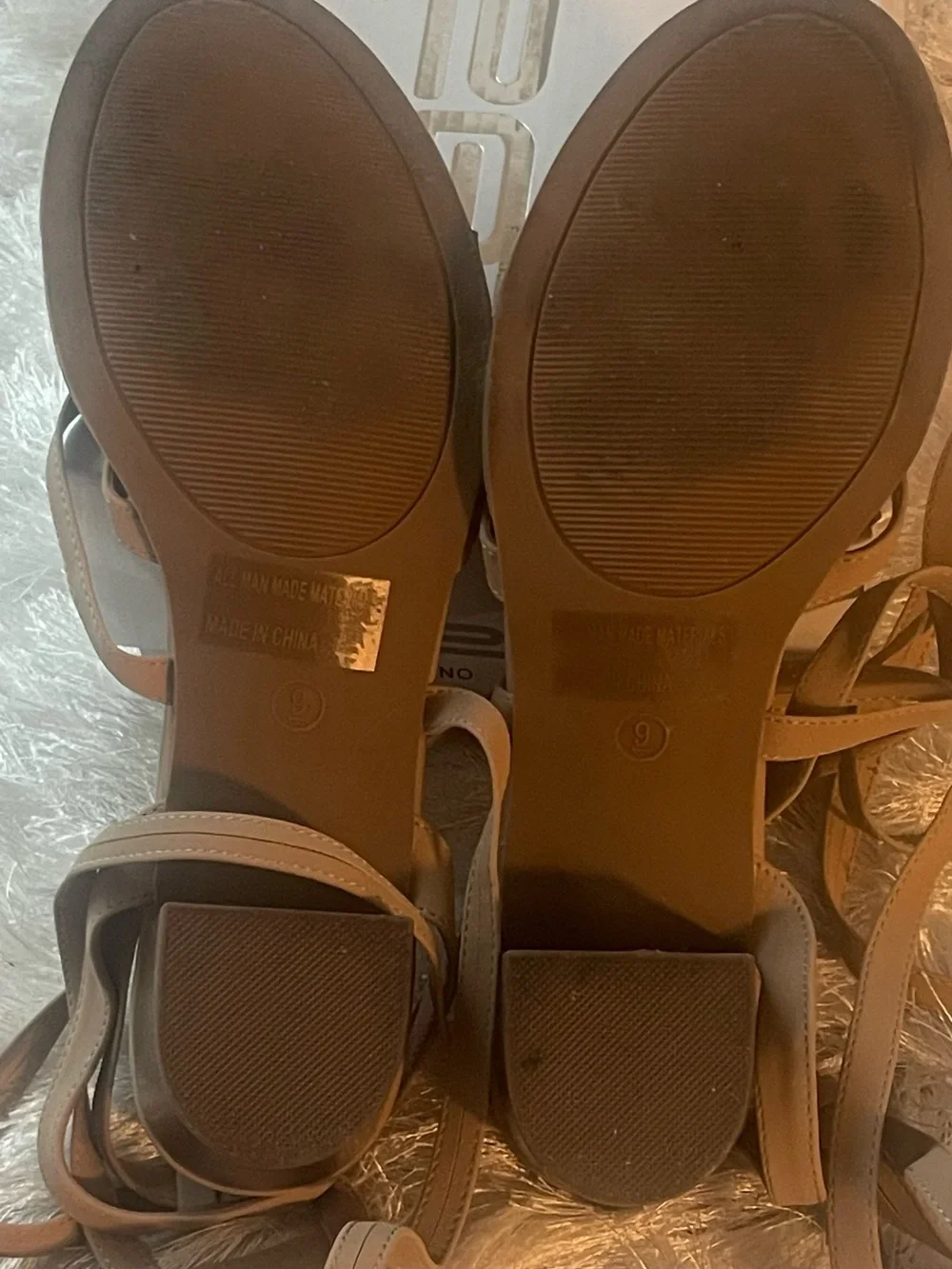 Wish Tan Strappy Low Block Heel Sandals